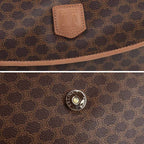 Celine Macadam Clutch Leather Brown Gold Vintage — view 9