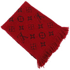 Louis Vuitton Echarpe Logo Mania Monogram Wool Silk Red Scarf