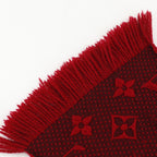 Louis Vuitton Echarpe Logo Mania Monogram Wool Silk Red Scarf — view 5