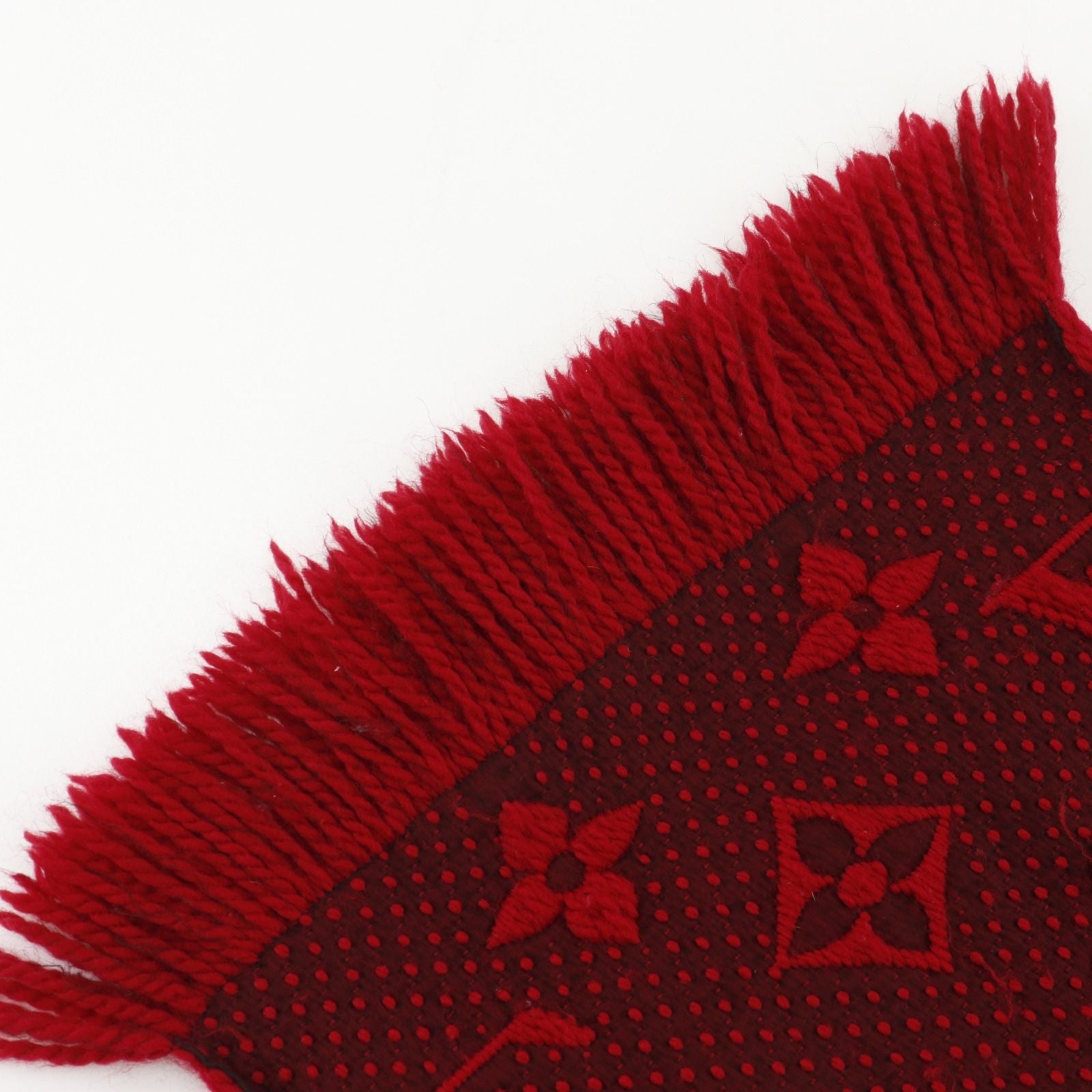 Louis Vuitton Echarpe Logo Mania Monogram Wool Silk Red Scarf — view 5