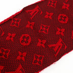Louis Vuitton Echarpe Logo Mania Monogram Wool Silk Red Scarf — view 6