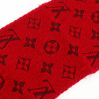 Louis Vuitton Echarpe Logo Mania Monogram Wool Silk Red Scarf — view 7