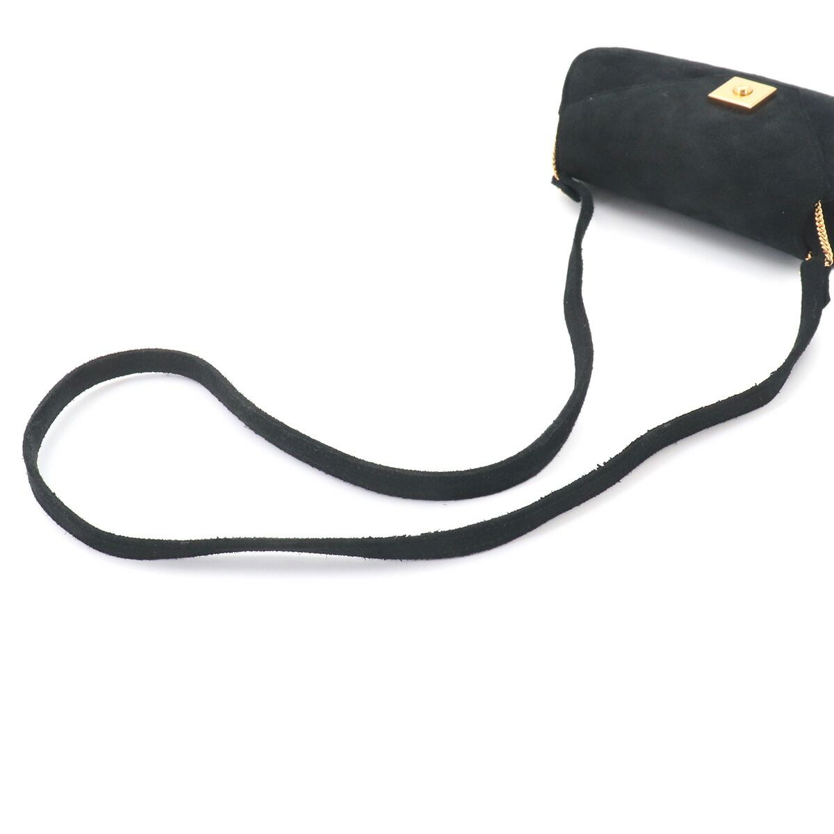 Hermes Shoulder Bag Suede Black Vintage Gold — view 5