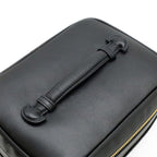 Chanel Bicolor Vanity Makeup Pouch Cosmetic Handbag Leather Black Gold — view 4