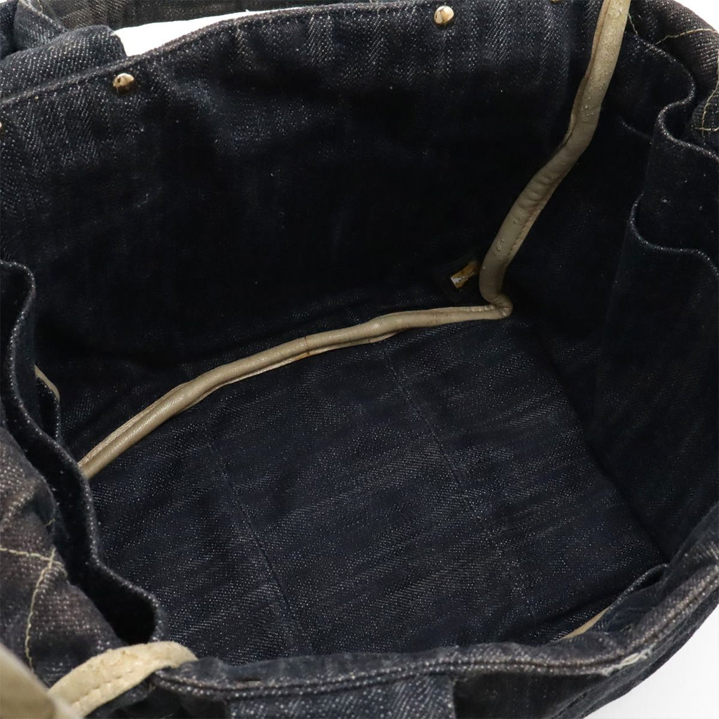 Chanel Spark Ring Denim CC Logo Tote Blue Gold — view 7