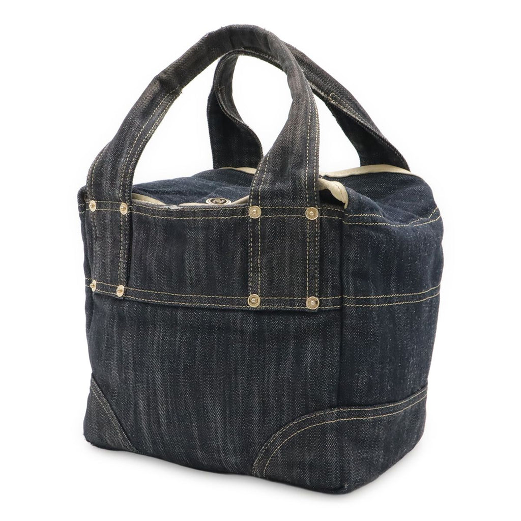 Chanel Spark Ring Denim CC Logo Tote Blue Gold — view 2