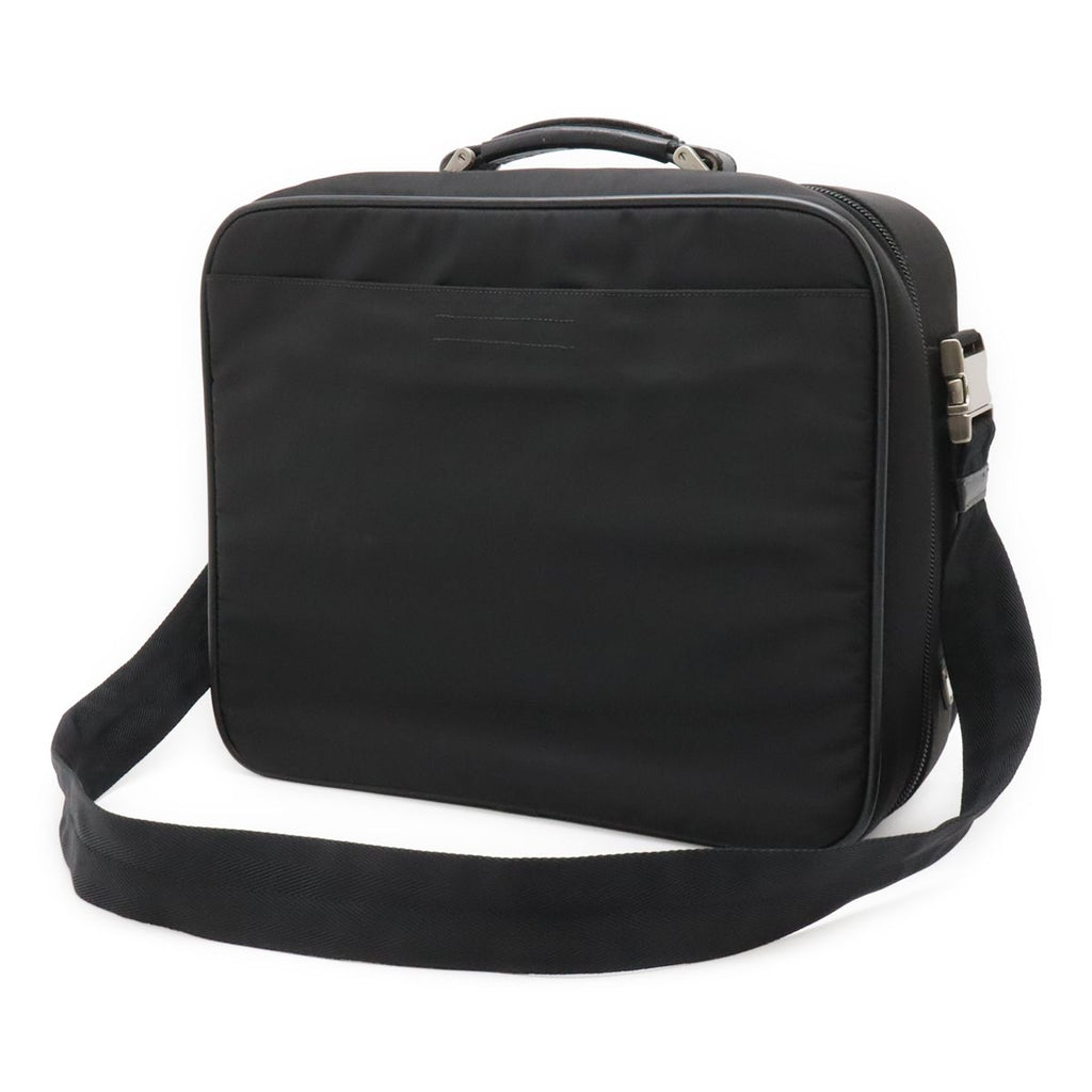 Prada Triangle Logo Business Briefcase Document Purse 2-Way Shoulder Bag Nylon — view 2