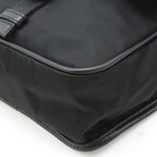 Prada Shoulder Bag Pochette Crossbody Nylon Leather Nero Black Silver Overseas — view 3