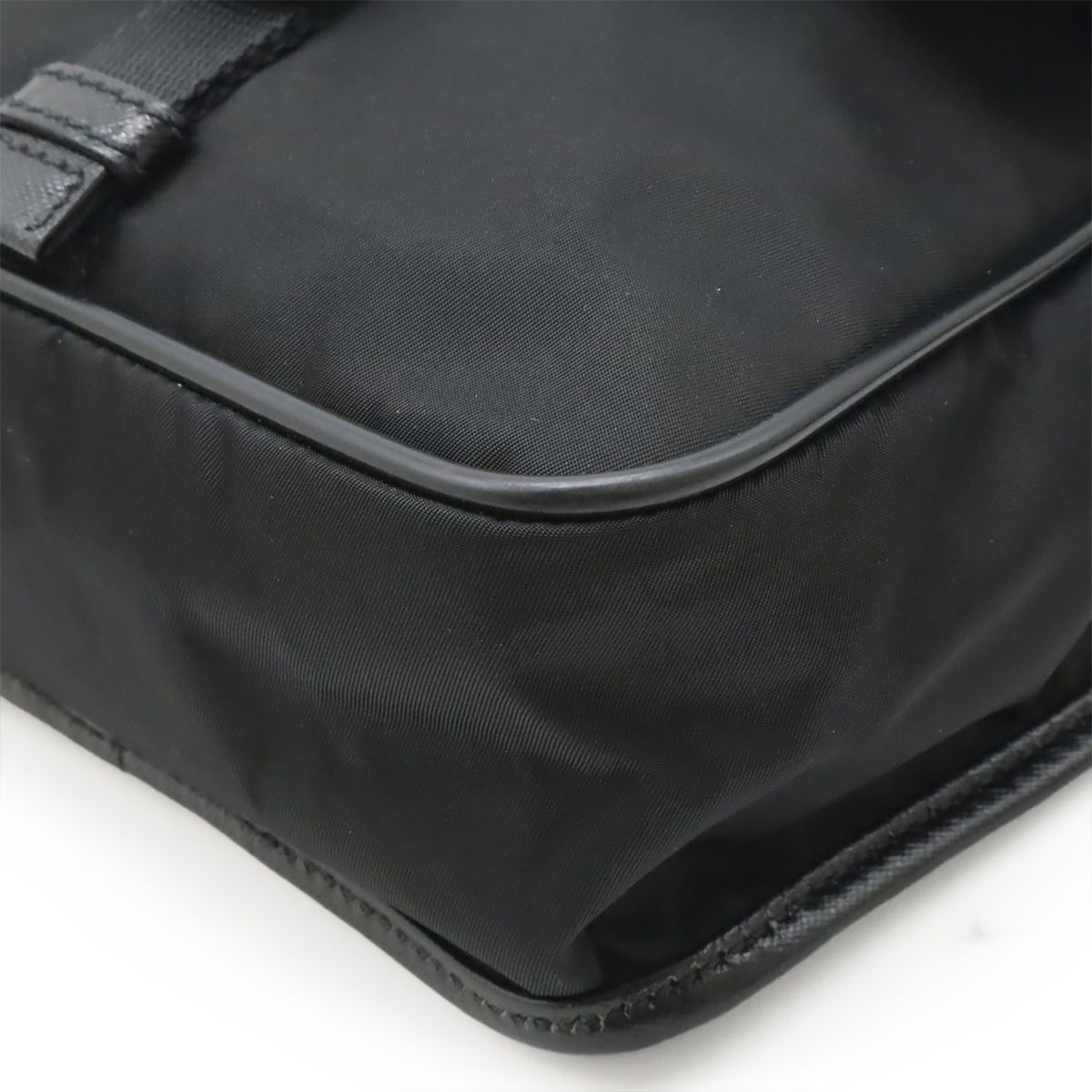 Prada Shoulder Bag Pochette Crossbody Nylon Leather Nero Black Silver Overseas — view 3