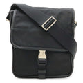 Prada Shoulder Bag Pochette Crossbody Nylon Leather Nero Black Silver Overseas
