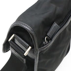 Prada Shoulder Bag Pochette Crossbody Nylon Leather Nero Black Silver Overseas — view 8