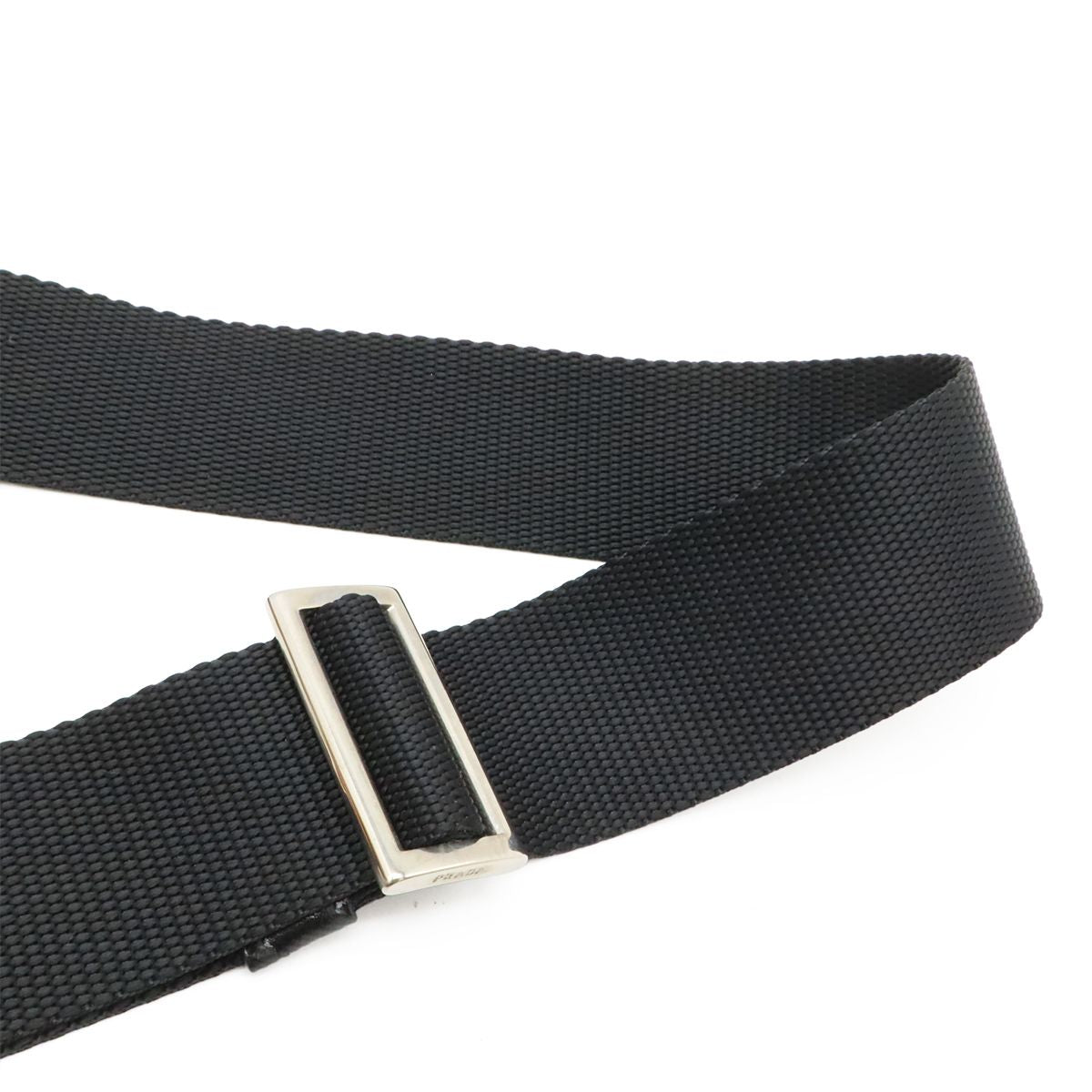 Prada Shoulder Bag Pochette Crossbody Nylon Leather Nero Black Silver Overseas — view 5