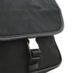 Prada Shoulder Bag Pochette Crossbody Nylon Leather Nero Black Silver Overseas — view 6