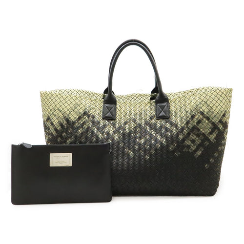 Bottega Veneta Intrecciato Gradient Cover GM Tote Leather Clear Black