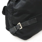 Prada Triangle Logo Backpack Nylon Leather Nero Black Silver — view 5
