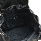 Prada Triangle Logo Backpack Nylon Leather Nero Black Silver — view 7