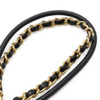 Chanel 22 Shoulder Bag Chain Drawstring Patent Leather Black Gold — view 5