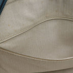Hermes Victoria 43 Boston Bag Travel Purse Toile Ash Taurillon Clemence Blue — view 9