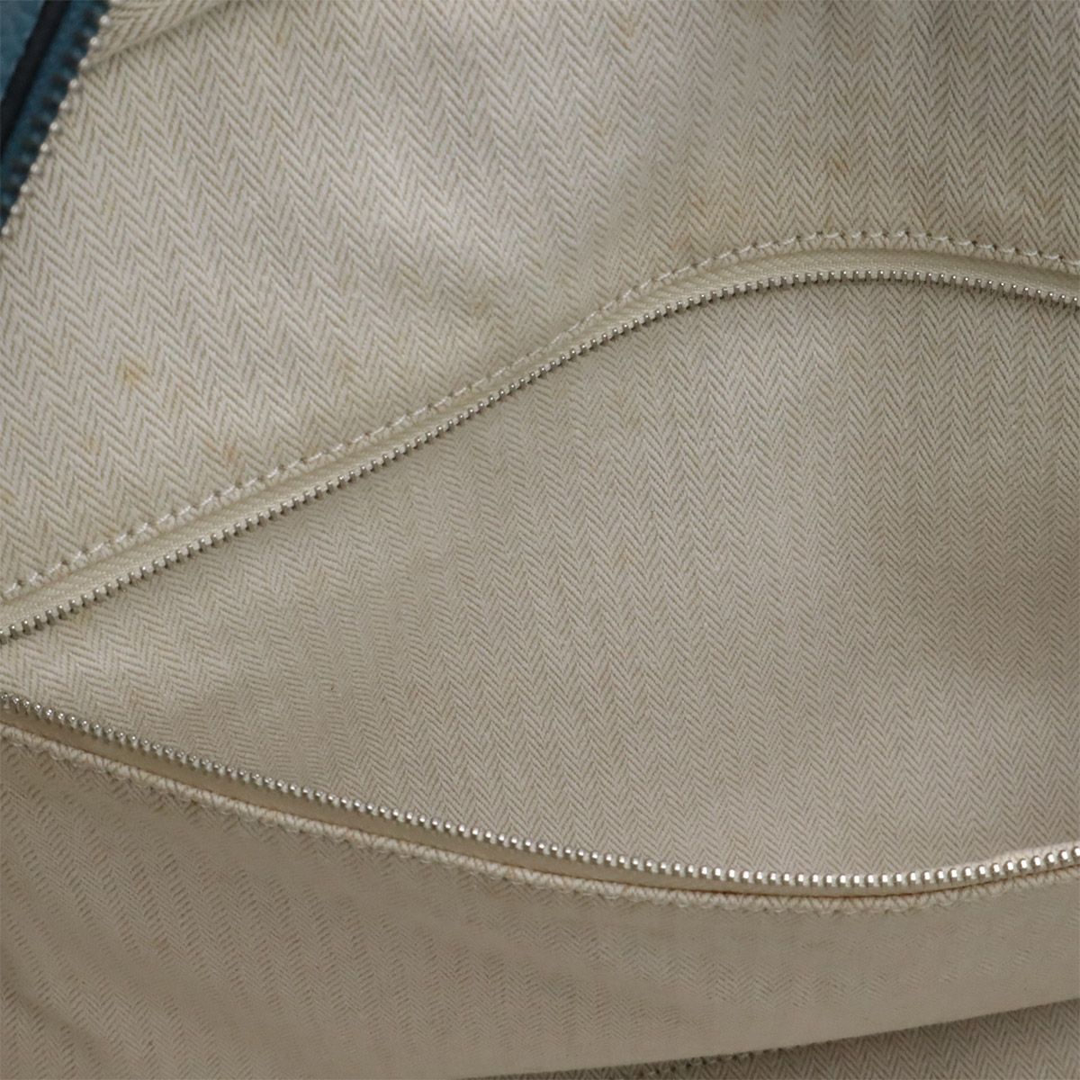 Hermes Victoria 43 Boston Bag Travel Purse Toile Ash Taurillon Clemence Blue — view 9