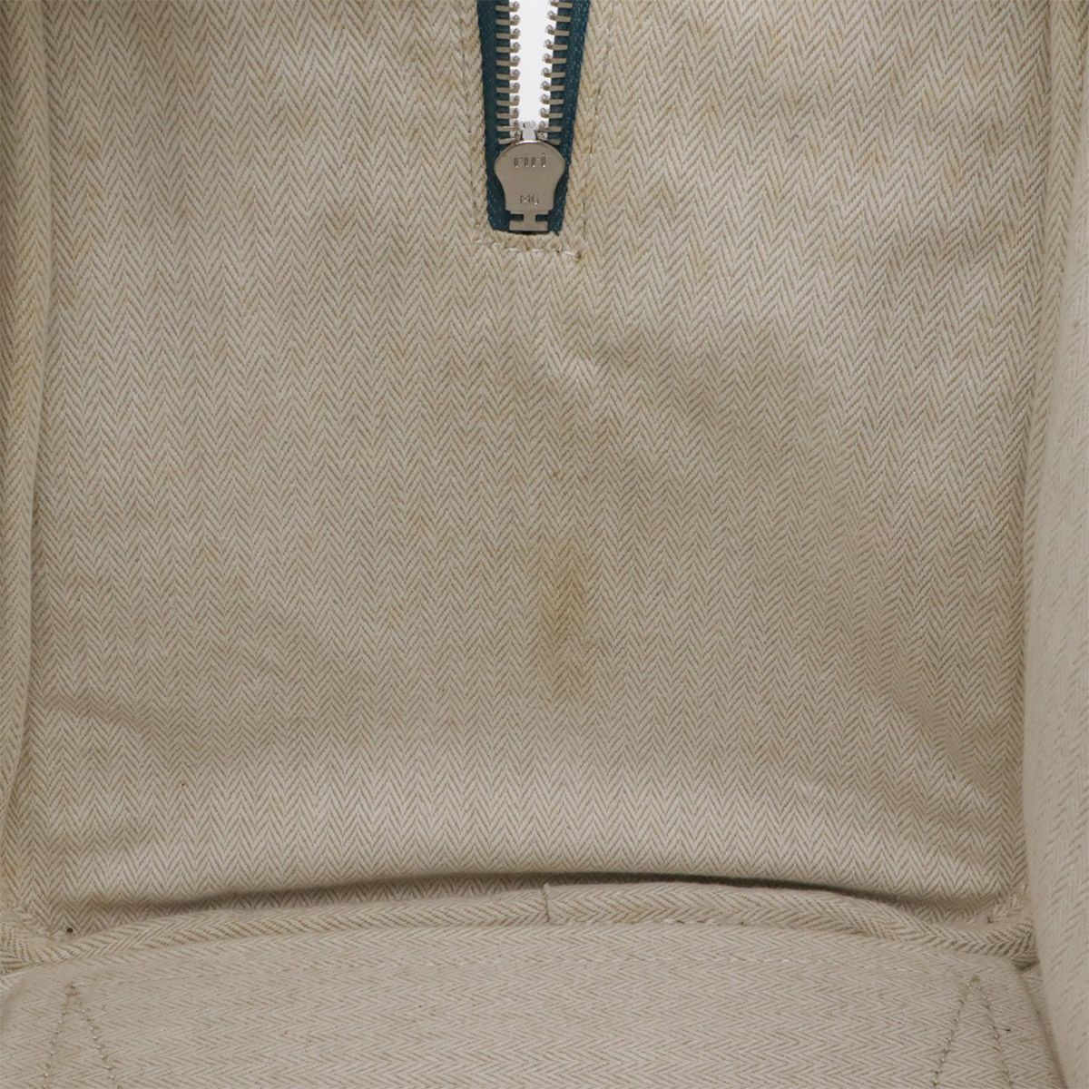 Hermes Victoria 43 Boston Bag Travel Purse Toile Ash Taurillon Clemence Blue — view 8