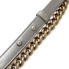 Chanel Boy 28 Quilted CC Logo Chain Shoulder Bag Calfskin Gold Gray — view 4