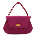 Chanel Quilted Canvas Mini Bag Cotton Purple Gold
