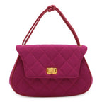 Chanel Quilted Canvas Mini Bag Cotton Purple Gold