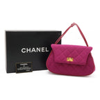 Chanel Quilted Canvas Mini Bag Cotton Purple Gold — view 9