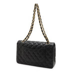 Chanel Quilted 25 CC Logo Chain Shoulder Bag Lambskin Black Gold — view 2