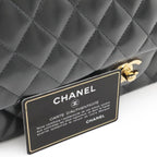 Chanel Quilted 25 CC Logo Chain Shoulder Bag Lambskin Black Gold — view 9