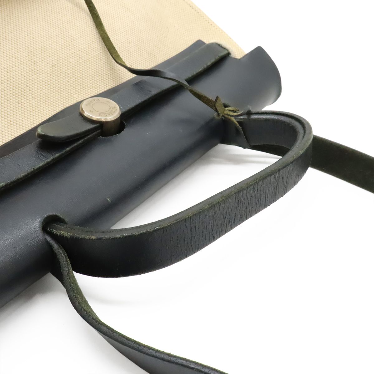 Hermes Herbag PM 2-Way Shoulder Bag Toile Ash Officier Natural Black — view 5