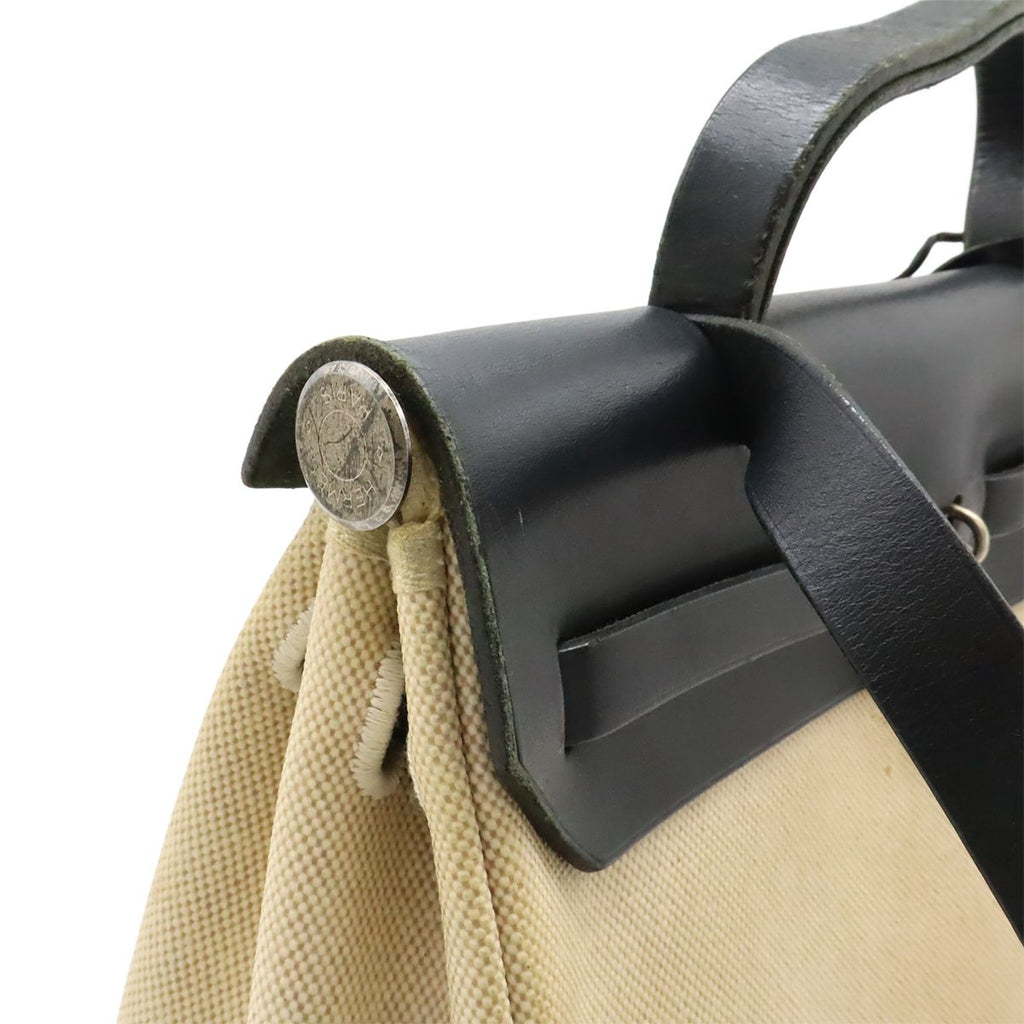 Hermes Herbag PM 2-Way Shoulder Bag Toile Ash Officier Natural Black — view 4