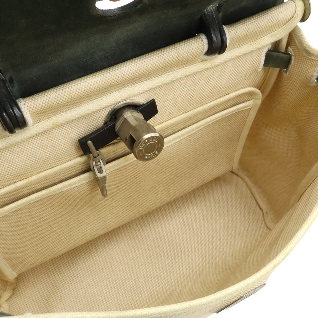 Hermes Herbag PM 2-Way Shoulder Bag Toile Ash Officier Natural Black — view 6
