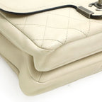 Chanel Axic Chain Shoulder Bag 2-Way Flap Ivory White Silver — view 3