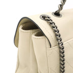 Chanel Axic Chain Shoulder Bag 2-Way Flap Ivory White Silver — view 4