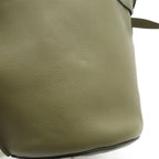 Celine Big Bucket Nano 2-Way Shoulder Bag Crossbody Leather Khaki Green Silver — view 9