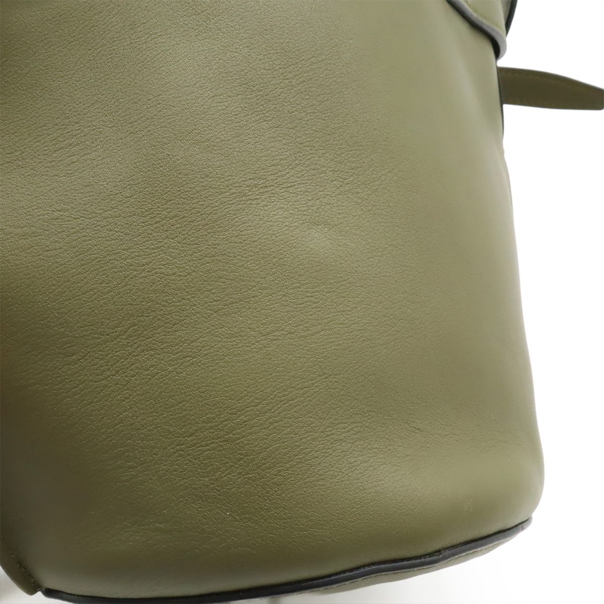 Celine Big Bucket Nano 2-Way Shoulder Bag Crossbody Leather Khaki Green Silver — view 9