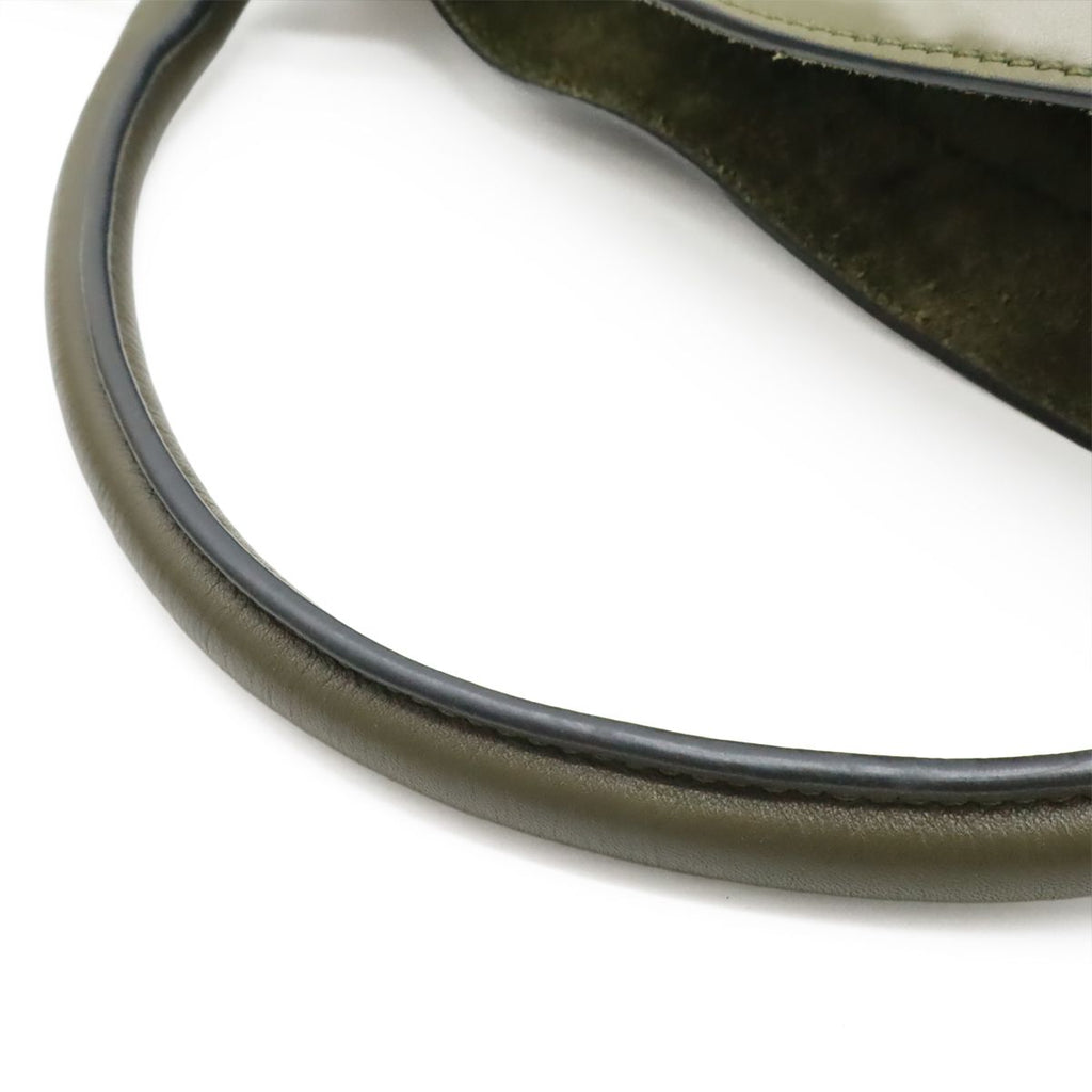 Celine Big Bucket Nano 2-Way Shoulder Bag Crossbody Leather Khaki Green Silver — view 4