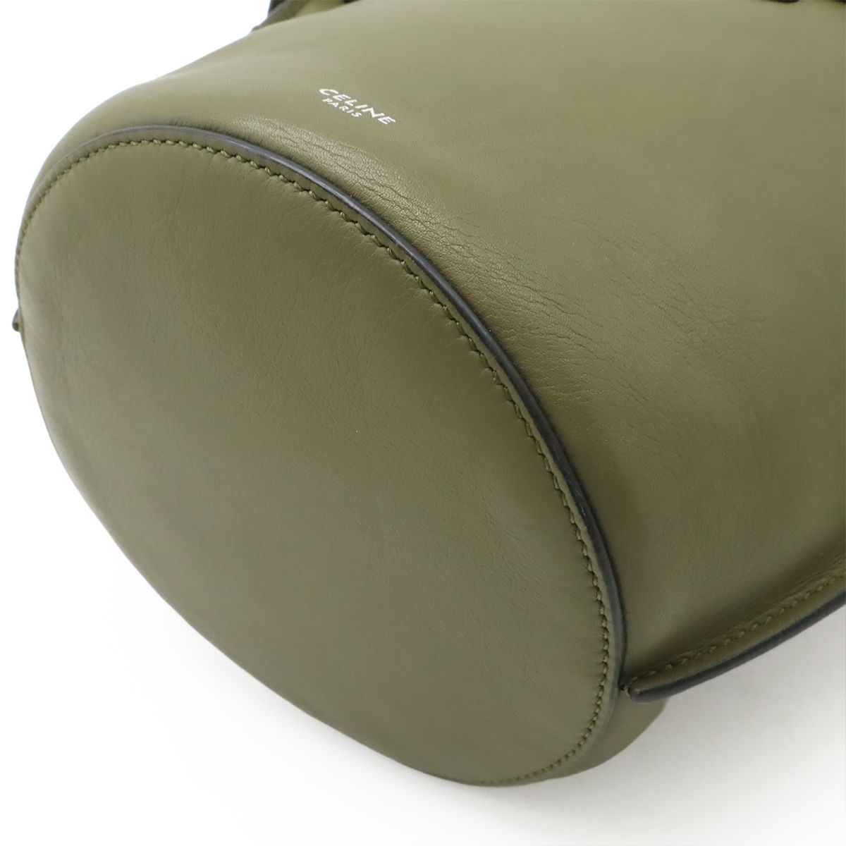 Celine Big Bucket Nano 2-Way Shoulder Bag Crossbody Leather Khaki Green Silver — view 3