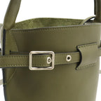 Celine Big Bucket Nano 2-Way Shoulder Bag Crossbody Leather Khaki Green Silver — view 7