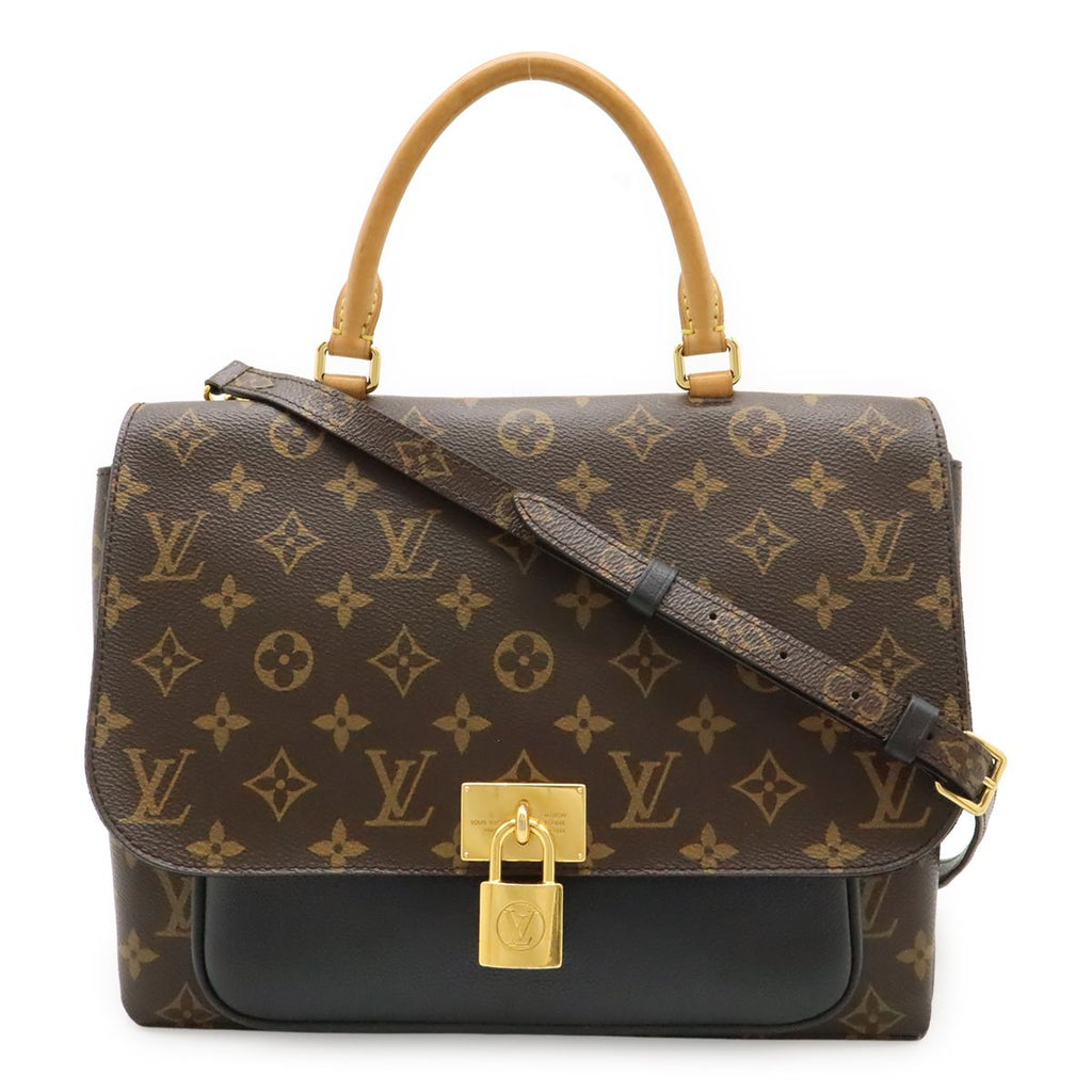 Louis Vuitton Monogram Marignan 2-Way Shoulder Bag Crossbody Leather Noir Black