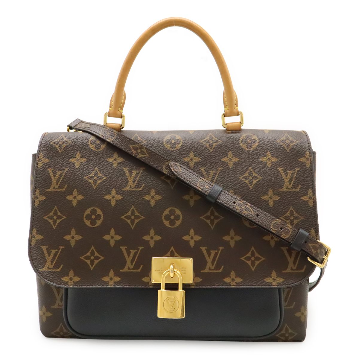 Louis Vuitton Monogram Marignan 2-Way Shoulder Bag Crossbody Leather Noir Black