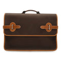 Hermes Buenaventura Business Briefcase Document Purse Handbag Toile Officier