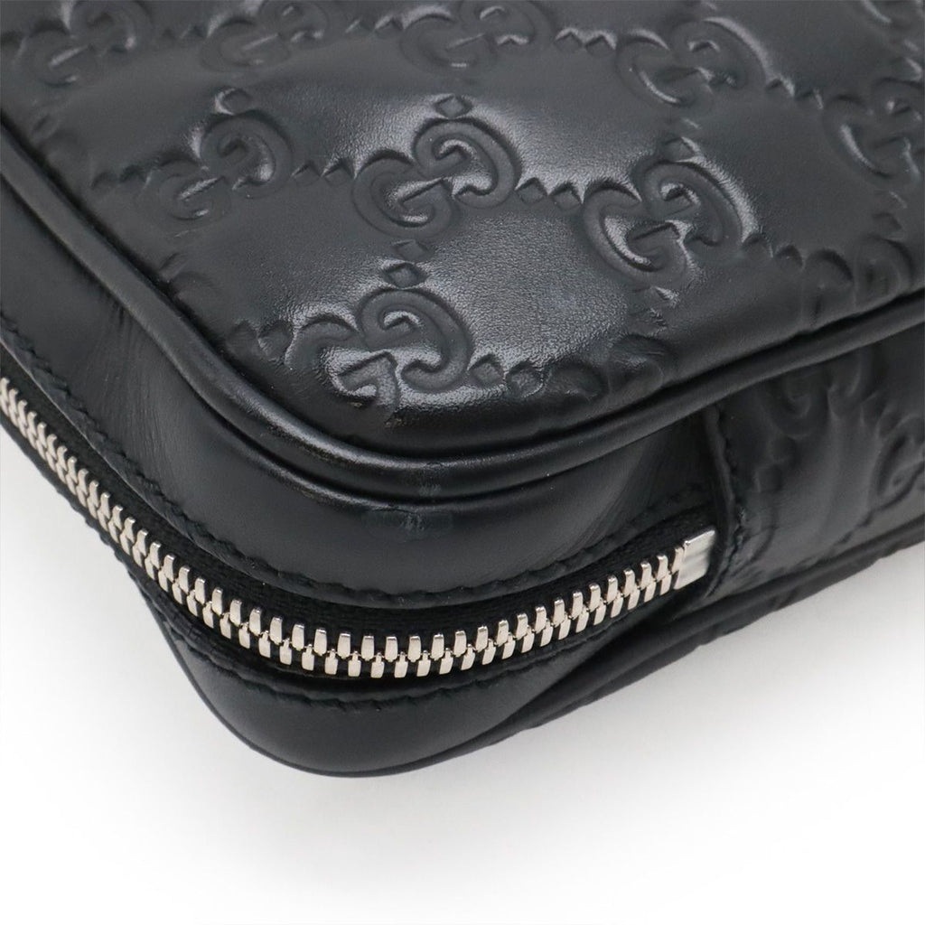 Gucci Guccissima Lava Pc Case Business Bag Leather Black Silver — view 3