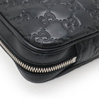 Gucci Guccissima Lava Pc Case Business Bag Leather Black Silver — view 3