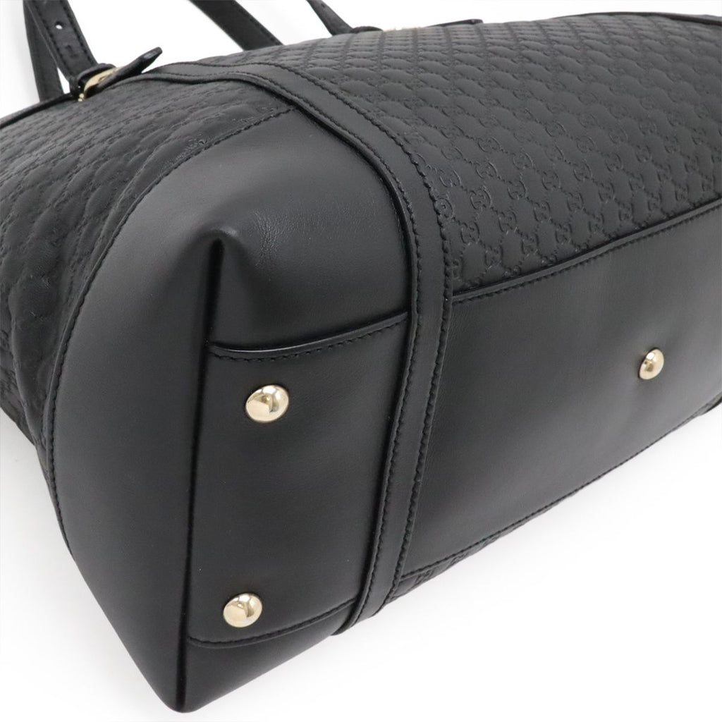 Gucci Micro Guccissima Tote 2-Way Shoulder Bag Crossbody Leather Black Gold — view 3