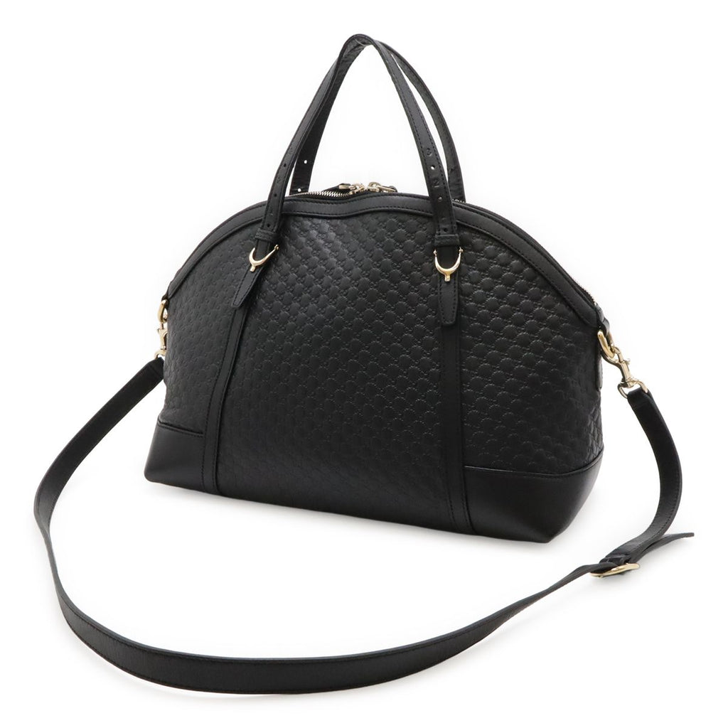 Gucci Micro Guccissima Tote 2-Way Shoulder Bag Crossbody Leather Black Gold — view 2