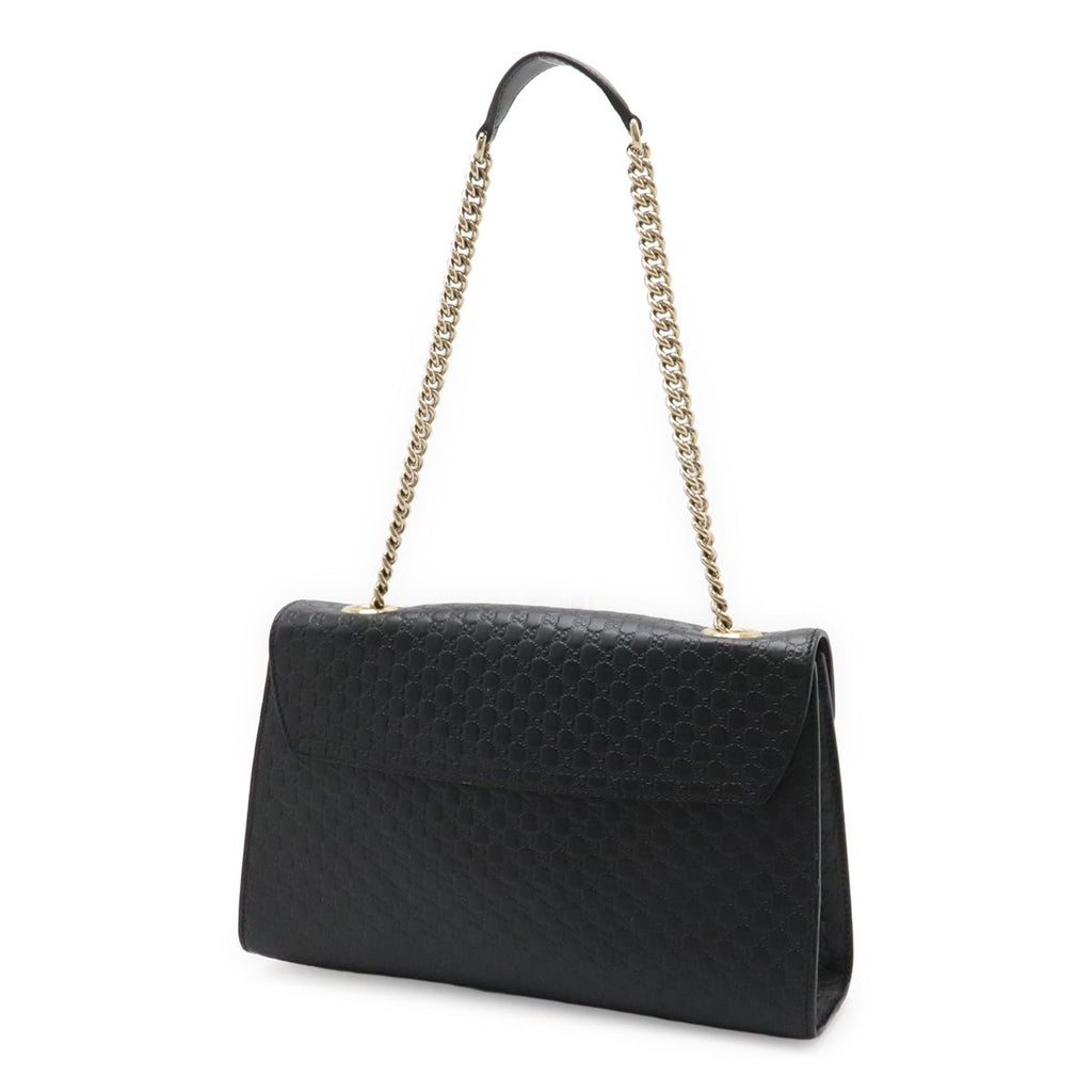 Gucci Micro Guccissima Emily Horsebit Chain Shoulder Bag Tassel Leather Black — view 2