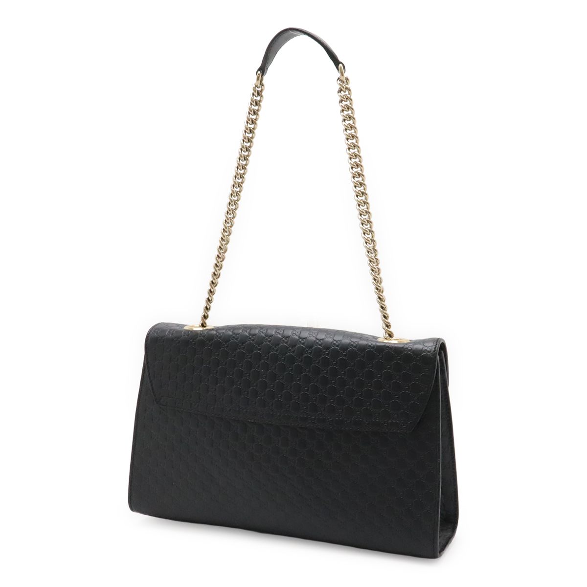 Gucci Micro Guccissima Emily Horsebit Chain Shoulder Bag Tassel Leather Black — view 2