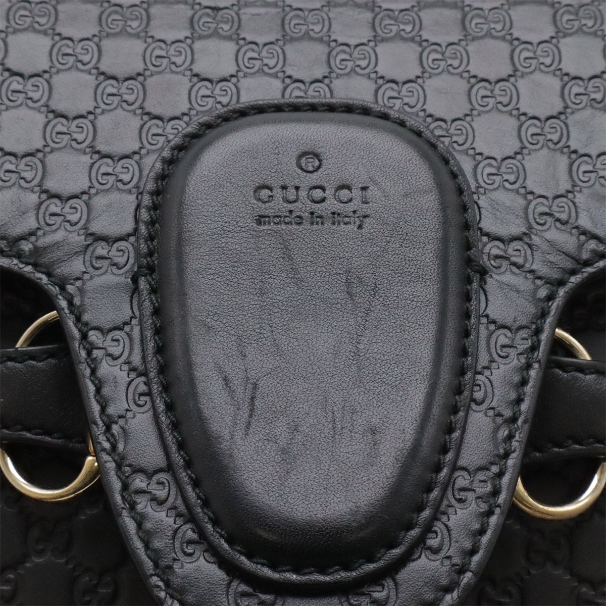 Gucci Micro Guccissima Emily Horsebit Chain Shoulder Bag Tassel Leather Black — view 6